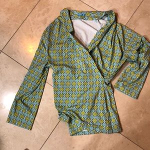JMcLaughlin colorful slimming shirt L